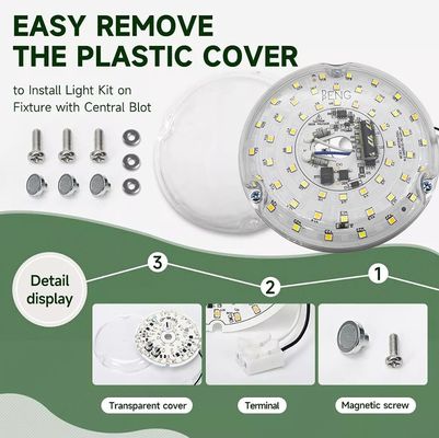 120 ولت 15 وات چراغ LED بدون راننده 100 میلی متر برای چراغ فن LED با گواهینامه ETL تعویض چراغ فن سقف LED