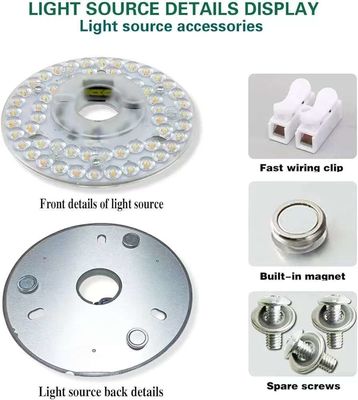 Dia125mm Round Pcb Board 4.9'' LED Retrofit Light Kit 22W رنگ 3000K/4500K/6000K CRI90 برای پنل تعویض لامپ فن سقف PCB،کیت تعویض لامپ سقف LED،120V 2200LM،