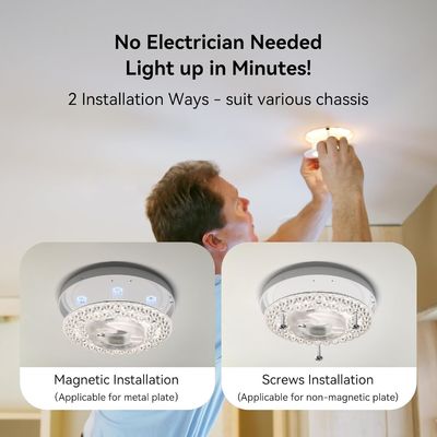 4.92 ️ Universal Ceiling Fan Led Light Replacement for Ceiling Fan Flush Mount Ceiling Light, 18W 3CCT 3000K 4000K 6000K 1500LM CRI90 راه حل مقرون به صرفه برای شکارچیان بادی هامپتون بی هاربر