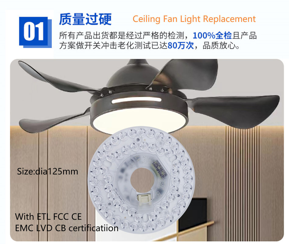 Dia125mm 120V 18W ETL روشنایی لوله های سقف لیست شده جایگزین چراغ LED Dimmable برای لوله های سقف