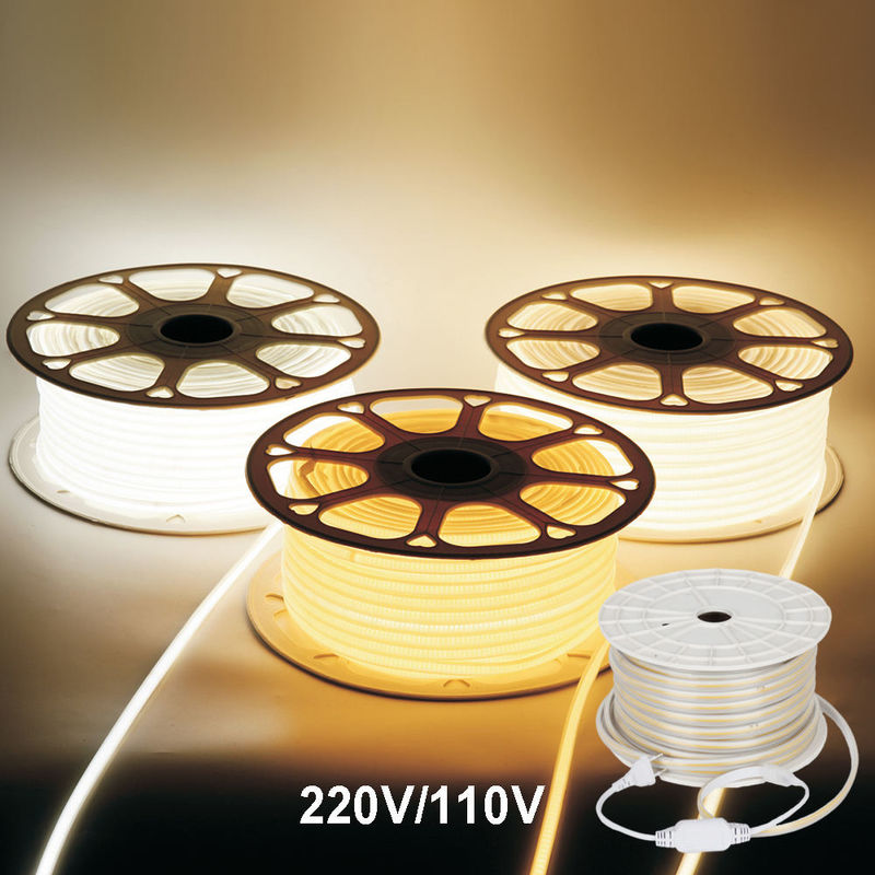 ولتاژ بالا 110 ولت 220 ولت در داخل و در خارج از خانه ضد آب IP65 LED Cob Strip Lights برای مرکز خرید دکوراسیون خانه