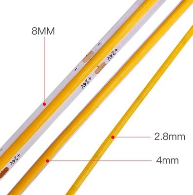 چین فابریکه Ultra-thin COB Light Strip 2.8mm/2.7mm/3mm/5mm Mini Light Strip 12V 24V Car Light Strip 480leds 384leds