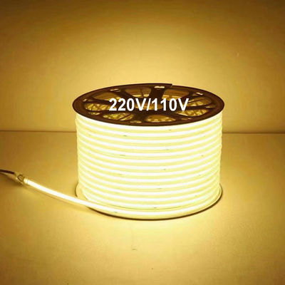 110V 220V ضد آب COB نوار نور LED با چسب PVC قابل تنظیم آبی / یخ آبی / سفید / سبز / بنفش / طلایی / صورتی